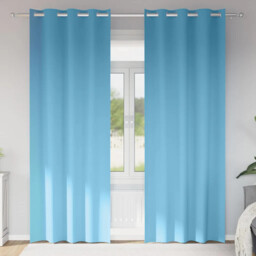 Curtains With Curtains 2 Pcs Light Blue Polyester Vidaxl