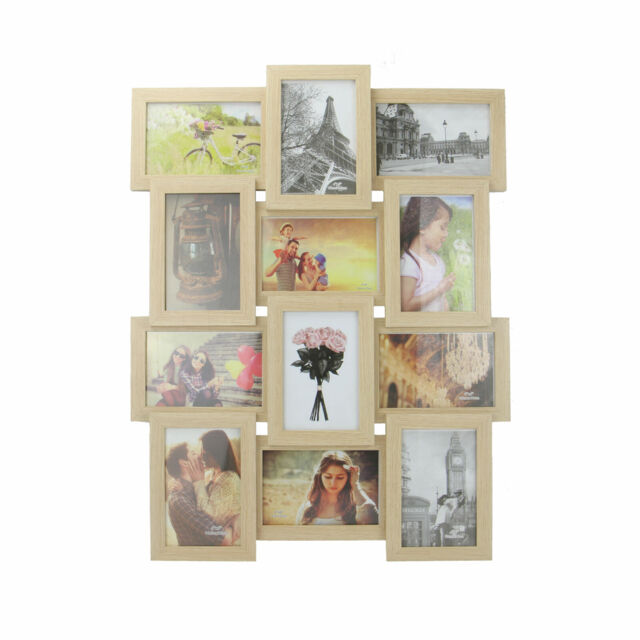 Photo Frame 6x4 Collage Multi Display Wooden Frame 12 Pictures Wall