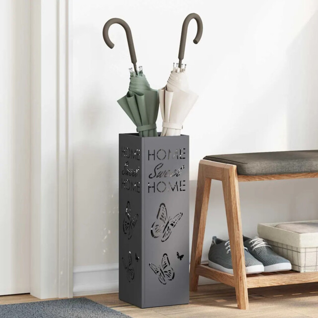 Umbrella Stand Anthracite 15.5 X 15.5 X 49 Cm Steel Vidaxl