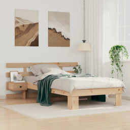 Bed Frame With Headboard Brown 90 X 200 Cm Solid Pine Wood Vidaxl