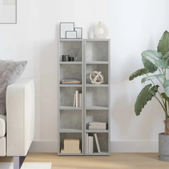 Modern Wooden 2 Pcs Open Cd Media Dvd Storage Cabinet Unit Rack