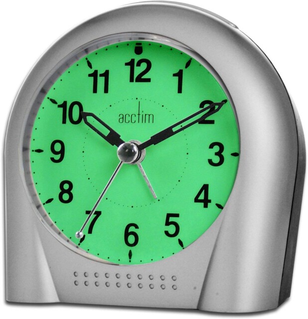 Acctim Sweeper Analogue Alarm Clock Non Ticking Sweep One Size, Silver