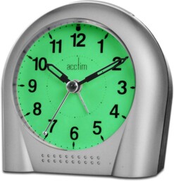 Acctim Sweeper Analogue Alarm Clock Non Ticking Sweep One Size, Silver