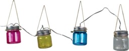 Luxform Lighting Blanes Solar Led Coloured Glass Jar String Light