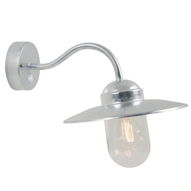 Outdoor Light Silver Luxembourg Wall Ip54 Galvanized Steel Pir Motion