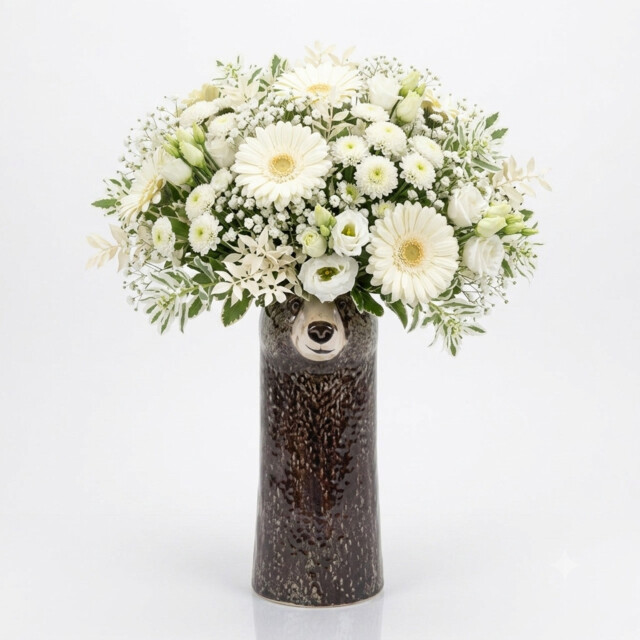 Quail Ceramics - Black Bear Flower Vase - Large
