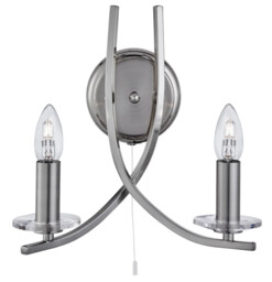 Wall Light Silver Ascona Satin Searchlight 4162-2ss