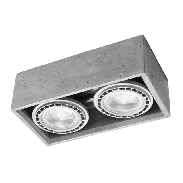 Indoor Ceiling Lamp Quatro 2 Concrete Grey Gu10/es111 Led Sollux