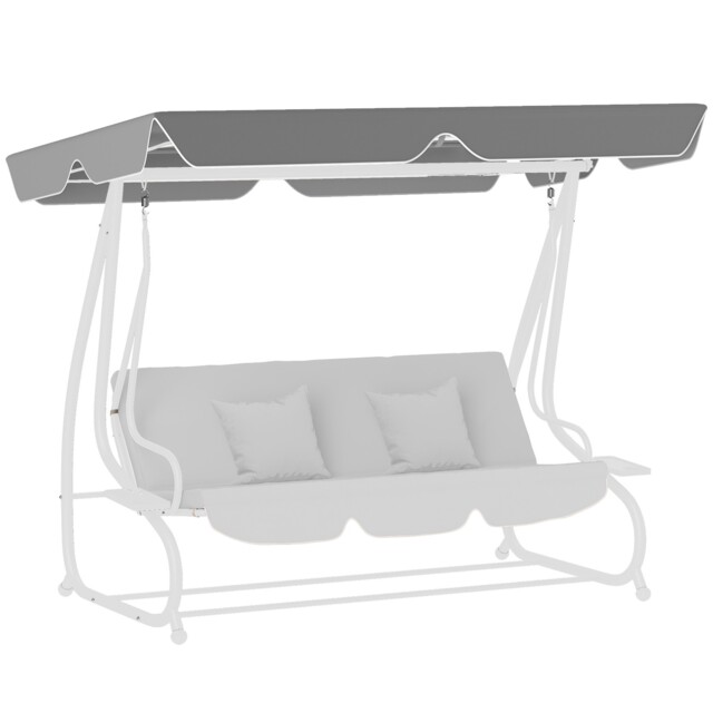 Outsunny Waterproof Garden Swing Canopy Replacement 3 Seater, Dark