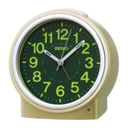 Seiko Clock Kr518g Analog Alarm Clock Auto Light Pearl Gold Japan