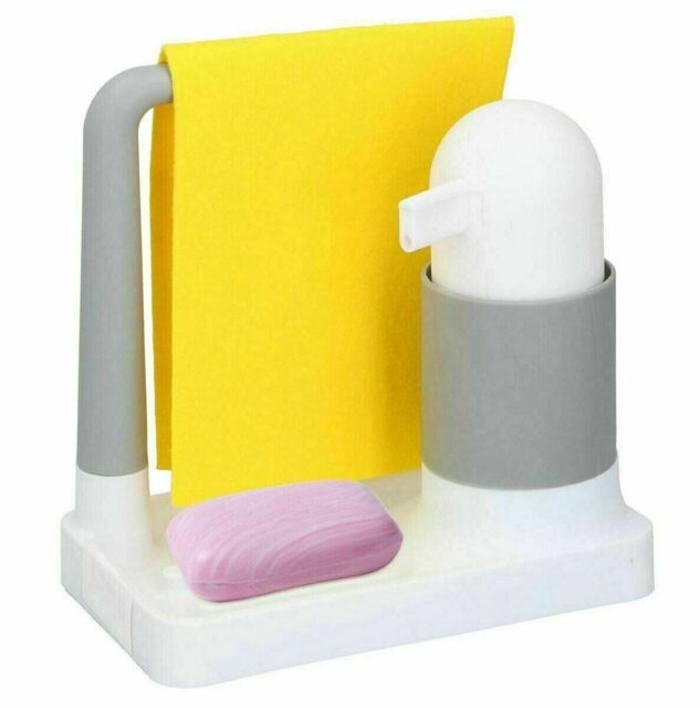 Kitchen Sink Organiser Plastic Tidy With 350ml Dispenser Alpina