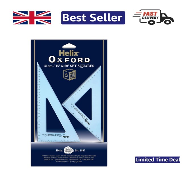 Ambidextrous 31cm Oxford Set Squares - Transparent Design For Accurate