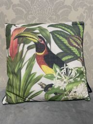 Arthouse Tropical Toucan Cushion Green Pillow Scatter Polyester Filled