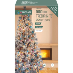 Premier 1000 Led Treebrights Christmas Tree Lights Timer Clear Cable -
