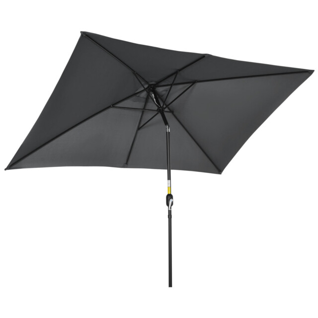 Patio Parasol Black 195x295x240cm Aluminium Pole 180g Polyester Tilt