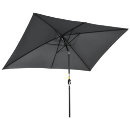 Patio Parasol Black 195x295x240cm Aluminium Pole 180g Polyester Tilt