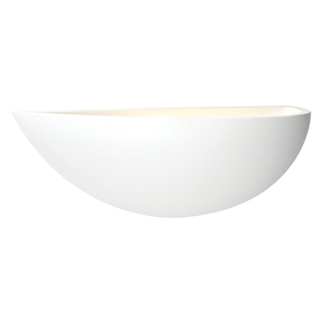 Saxby Mini Crescent Plaster White Ceramic Uplighter 40w E27 Wall Light