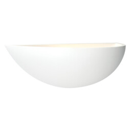 Saxby Mini Crescent Plaster White Ceramic Uplighter 40w E27 Wall Light