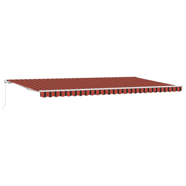 Vidaxl Retractable Awning Manual Orange And Brown 600 X 350 Cm, Garden