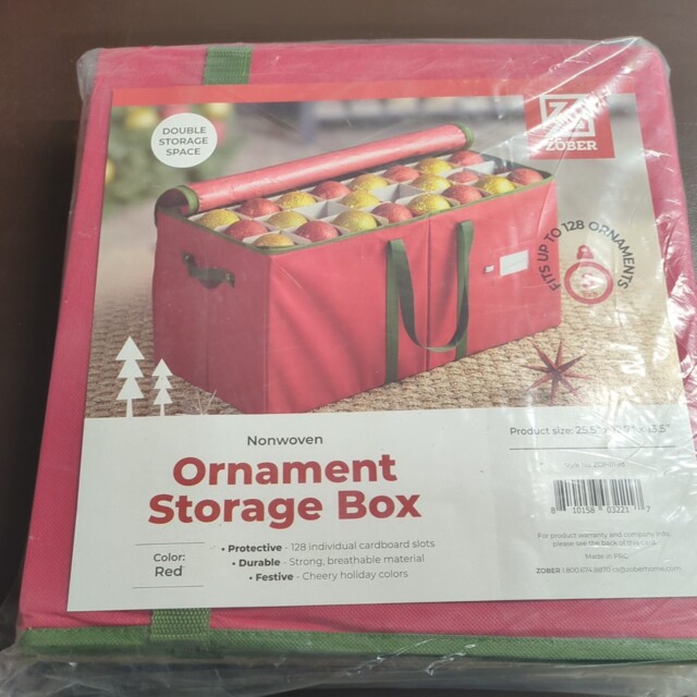 Zober Xl Christmas Ornament Storage Box Fits Up To 128 Ornaments