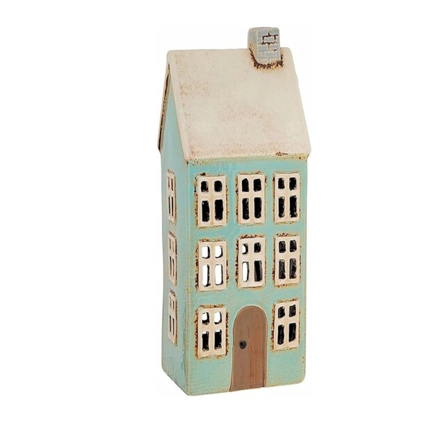 Tealight Holder Ceramic Candle Village Pottery Decorative Tall Pale