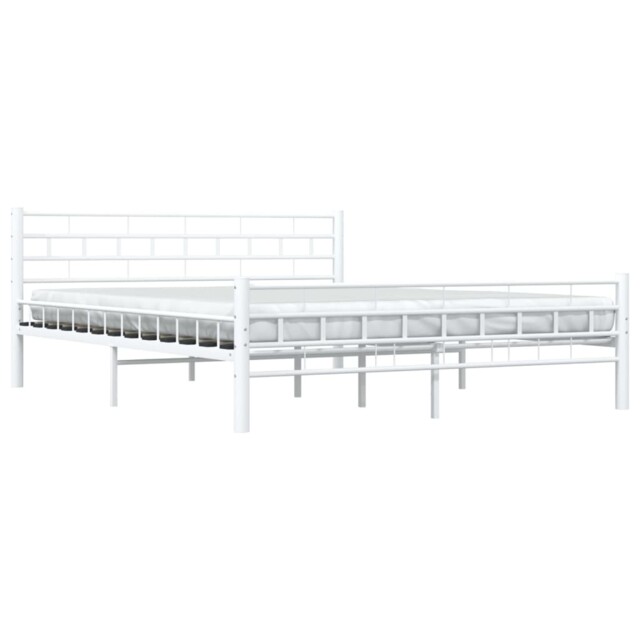 Bed Frame Black Steel Double Bedroom Slatted Base Furniture Multi