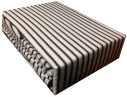 Double Bed Flannelette Sheet Set Navy Stripes Blue Red White Warm