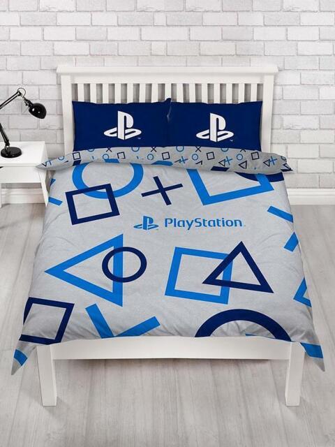 "Playstation ""layer"" Double Reversible Duvet Set W/ Pillowcases 6722"