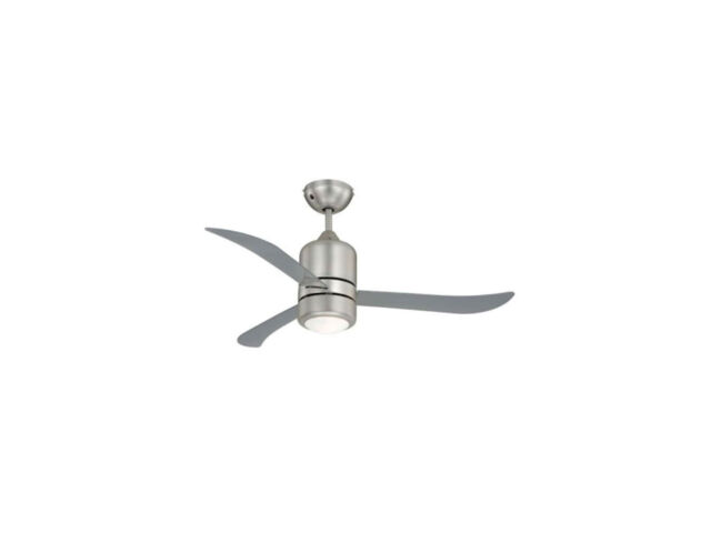Modern Ceiling Fan With Light Kit And Remote Loft Nickel / Clear 112