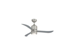 Modern Ceiling Fan With Light Kit And Remote Loft Nickel / Clear 112