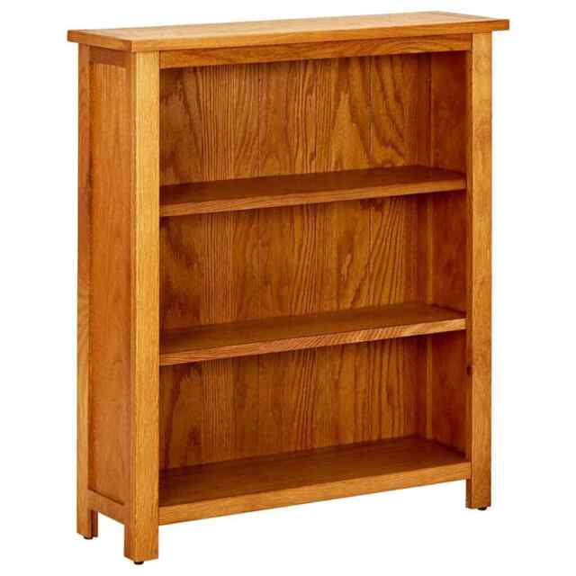3-tier Bookcase 70x22.5x82 Cm Solid Oak Wood Vidaxl