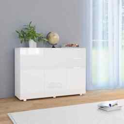 Sideboard High Gloss White 107x35x80.5 Cm Vidaxl