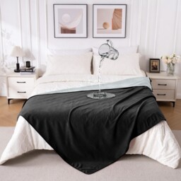 Qiyi Waterproof Blanket For Bed Couch Sofa, 150x200cm, Black/light
