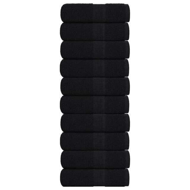 Soap Towels 10 Pcs Black 30x30 Cm 360 Gsm 100% Cotton Vidaxl