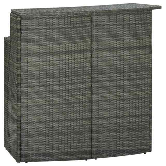 Garden Bar Table Grey 120x55x110 Cm Poly Rattan Vidaxl