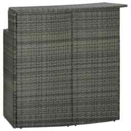 Garden Bar Table Grey 120x55x110 Cm Poly Rattan Vidaxl