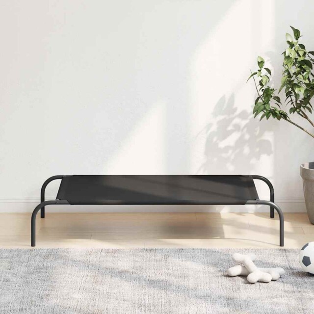 Elevated Dog Bed Black 110x65x20 Cm Oxford Fabric And Steel Vidaxl