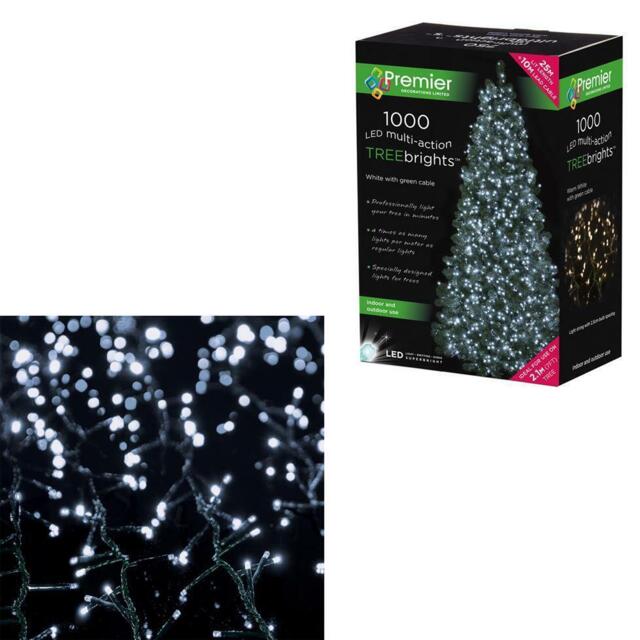 Premier 1000 Led Multi Action Christmas Tree Brights Lights - White