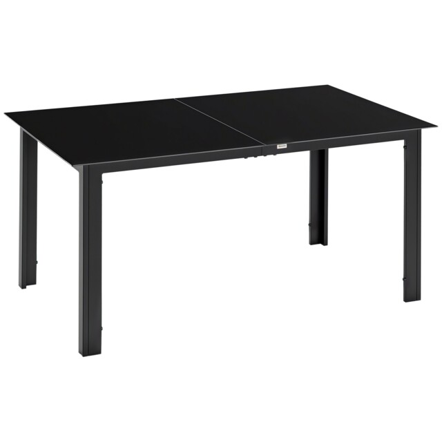 Outsunny Outdoor Dining Table For 6 Patio Table With Glass Tabletop