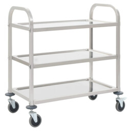 Kitchen Trolley 95x45x83.5cm Silver Stainless Steel 3-tier Serving