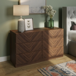 Catania 3+3 Drawer Chest Royal Walnut