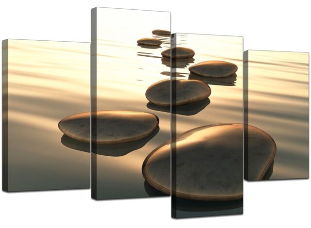 Extra Large Sepia Brown Canvas Wall Art Pictures 130cm Xl Zen Spa 4046