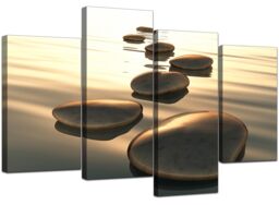 Extra Large Sepia Brown Canvas Wall Art Pictures 130cm Xl Zen Spa 4046