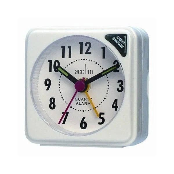 Tiny Travel Size Alarm Clock Crescendo Acctim Luminous Hands Snooze