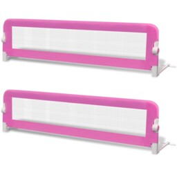 2x Toddler Bed Rail Pink 150x42cm Cotbed Protective Gate Guard Vidaxl