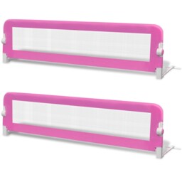 2x Toddler Bed Rail Pink 150x42cm Cotbed Protective Gate Guard Vidaxl