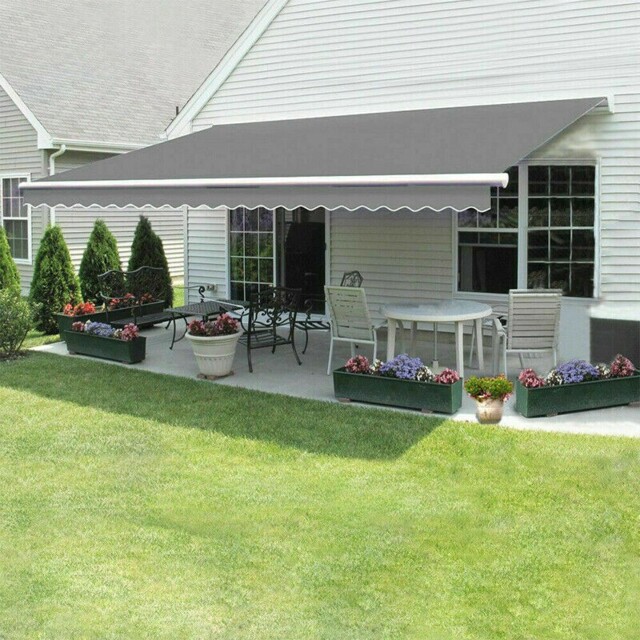 3m Retractable Awning Manual Outdoor Garden Canopy Patio Sun Shade