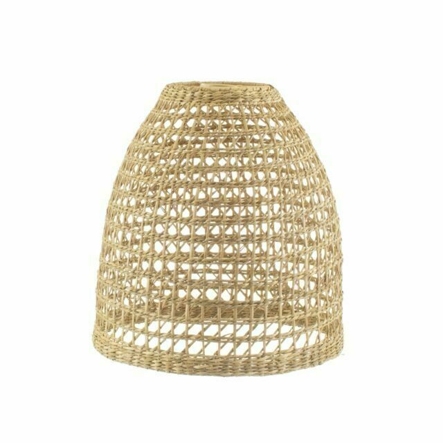 Sass & Belle Bask026 Woven Seagrass Lampshade - Brown