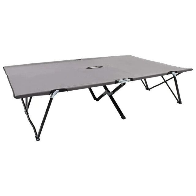 Two Person Folding Sun Lounger Grey Steel Vidaxl