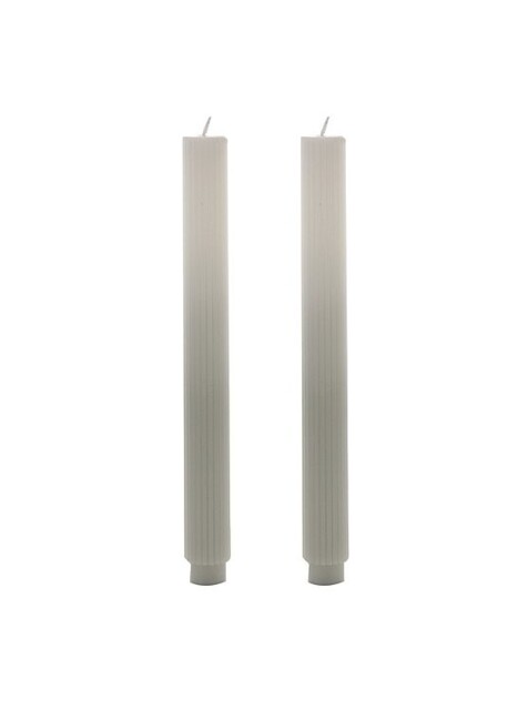 Hestia Set Of 2 Ombre Dinner Candles - Taupe/white